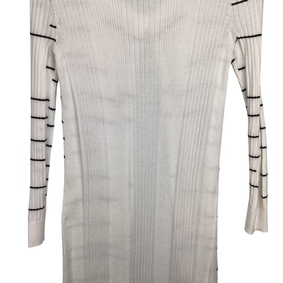 Cabi Long Sweater Size XS XSmall‎ Duster Cardigan Dashes Striped Long White - Picture 8 of 11